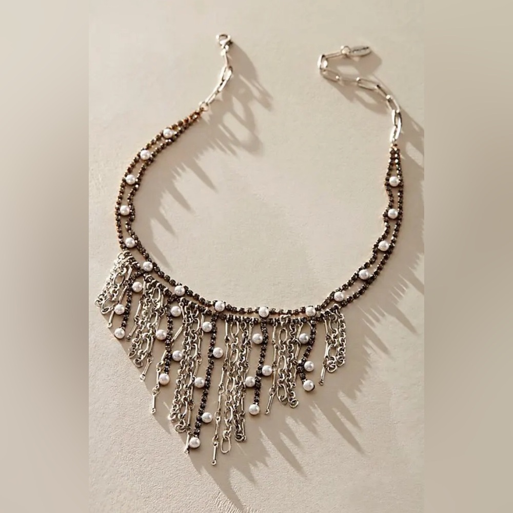 NWT FREE PEOPLE Nick's Necklace In Mixed Metals